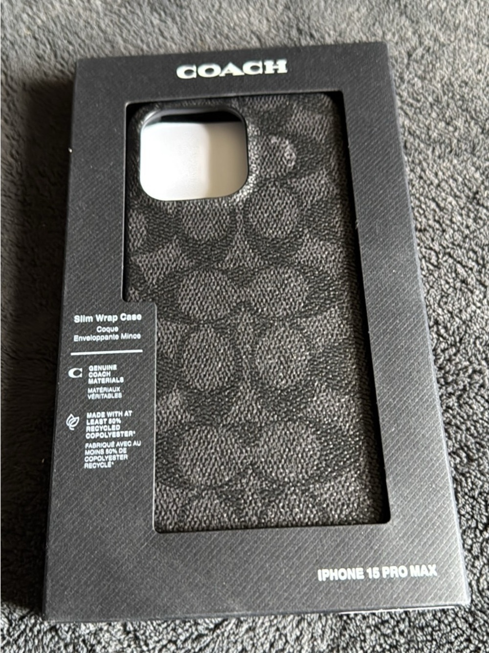 COACH Black Signature Slim Wrap Case for iPhone 15 Pro Max